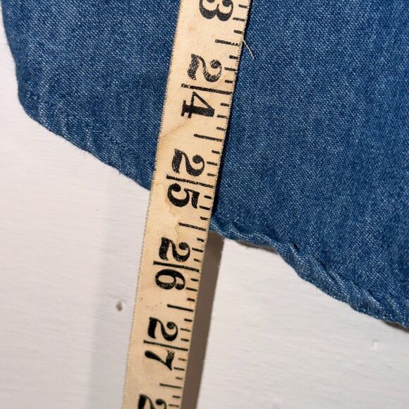 Vintage Koret Denim Shirt Embroidered Panel 90s Western Cottagecore Small - Picture 11 of 11